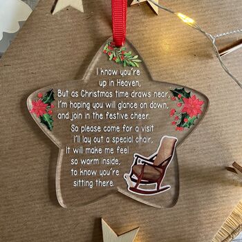 Christmas Star Memorial Heaven Poem Keepsake Bauble, 2 of 2