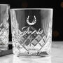 Personalised Horseshoe Crystal Glass Whisky Tumbler, thumbnail 1 of 2