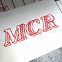 Mcr Manchester Typography Screen Print, thumbnail 4 of 5