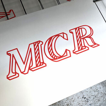 Mcr Manchester Typography Screen Print, 4 of 5