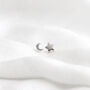 Sterling Silver Tiny Moon And Star Stud Earrings, thumbnail 1 of 6