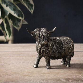 Bronze Highland Cow Ornament, 5 of 8