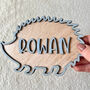 Personalised Hedgehog Name Sign For Kids Nursery Woodland Theme Decoration, thumbnail 3 of 7