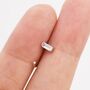 Sterling Silver Baguette Cut Cz Huggie Hoop Earrings, thumbnail 6 of 9