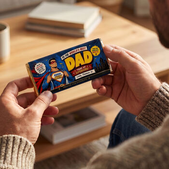 Personalised Superhero Best Dad Chocolate Bar Gift, 3 of 4