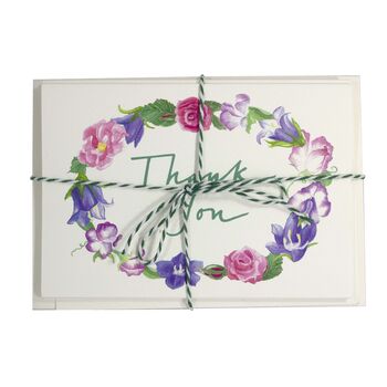 'Thank You' Floral Garland Greetings Card, 2 of 7