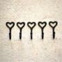 Heart Hanging Coat Hooks Wall Mounted 5pc Iron Holders, thumbnail 1 of 5