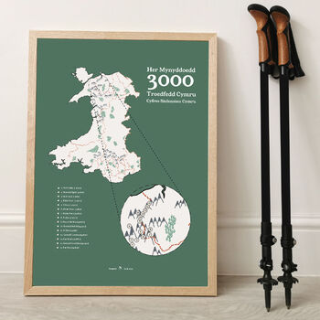 Her Mynyddoedd 3000 Troedfedd Cymru Print Corcfwrdd, 2 of 5