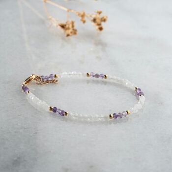 Natural Amethyst And Moonstone Bracelet, 3 of 7