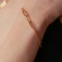 Sterling Silver Gold Plated Paperclip Bracelet, thumbnail 5 of 6