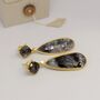 Black Rutilated Quartz Dendritic Opal Earrings, thumbnail 1 of 5
