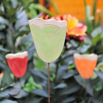 Set Of Three Personalised Tulip Garden Pot Stakes, 3 of 9