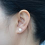 Star Earring Studs In Sterling Silver, thumbnail 3 of 3