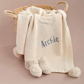 Personalised Baby Blanket Koala And Booties Gift Set, 5 of 8