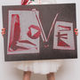 Love Collage Knitted Sign, thumbnail 1 of 3