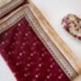 Aarshi Maroon Bridal Net Dupatta, thumbnail 11 of 11