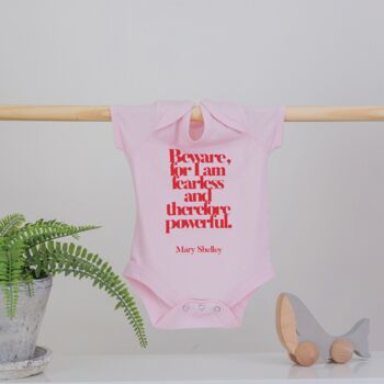 Mary Shelley 'I Am Fearless' Baby Grow, 2 of 3