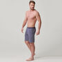 Men's Bamboo Sleep Shorts Grey Marl And Navy Stripe, thumbnail 2 of 3
