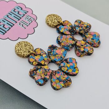 Chunky Petal Flower Earrings / Floral Jewellery / Bold Birthday Gift For Her, 6 of 9
