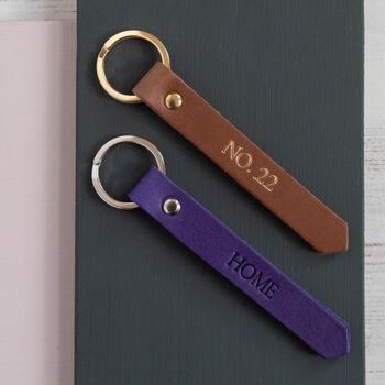 New Home Personalised Leather Keyring, 3 of 9