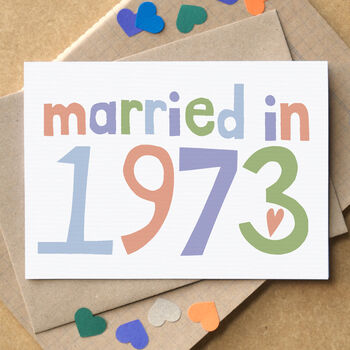 'Married In…' Wedding Anniversary Card, 3 of 8