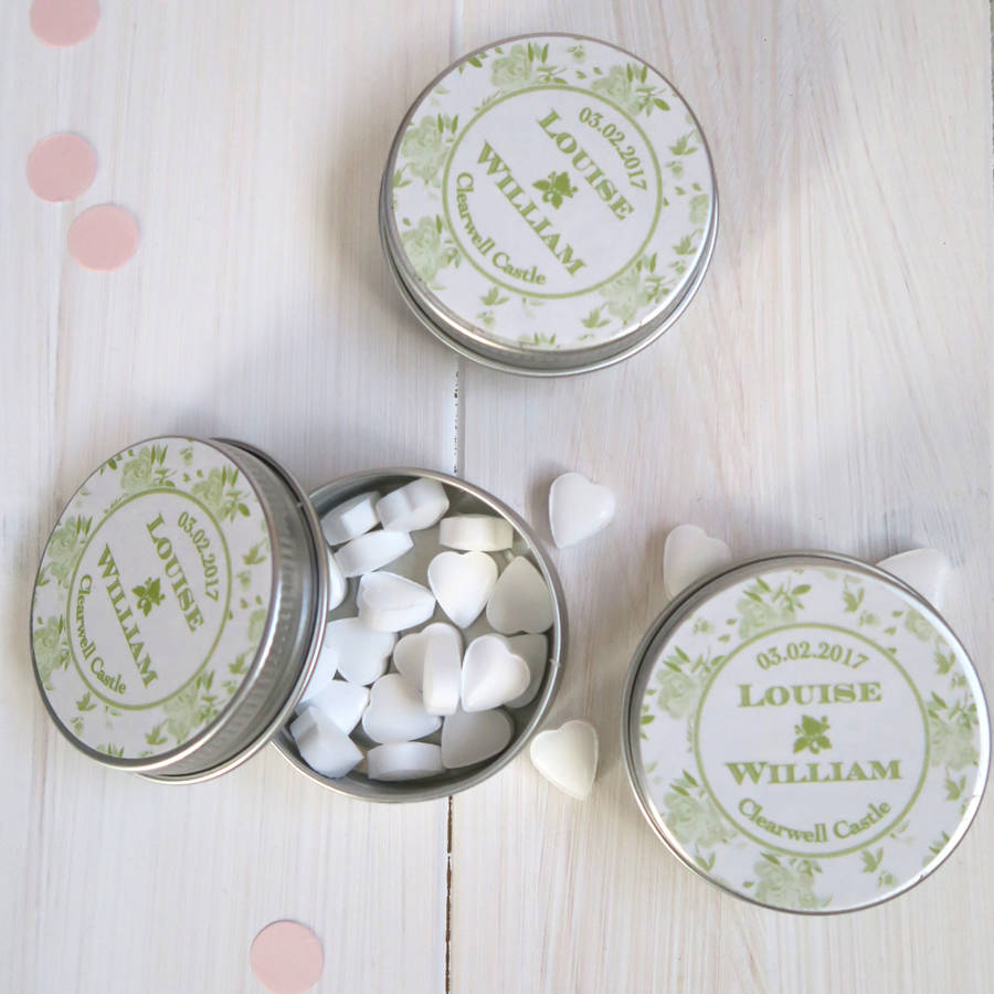 15 Personalised Favour Tins China Rose Design, 1 of 12
