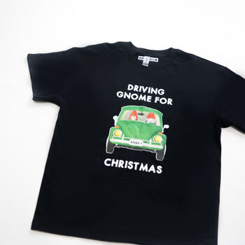 Mens 'Driving Gnome For Christmas' T Shirt, 2 of 5