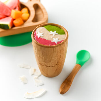 Bamboo Cup With Two Straws Green, 2 of 3