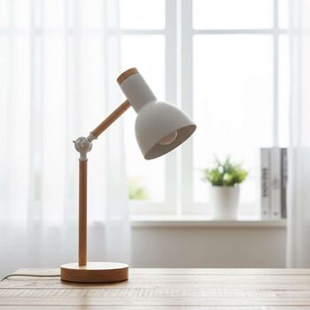 Mint Green Scandinavian Desk Lamp | Adjustable Wood, 2 of 7