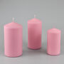 G Decor Henry Velvet Matt Powder Pink Pillar Candles, thumbnail 1 of 4