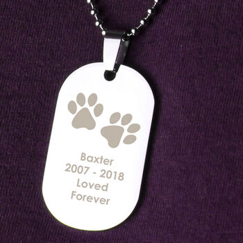 Personalised Paw Prints Stainless Steel Dog Tag Necklace, 12 of 12