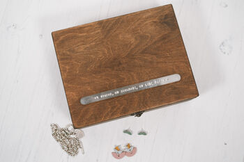 Large Personalised Message Wooden Jewellery Box, 4 of 12