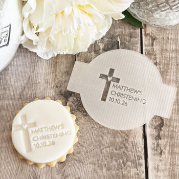 Personalised Christening Embosser With Cross And Name, 3 of 9