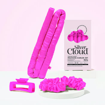 Silver Cloud Fuchsia Heatless Curlers And White Pillowcase, 3 of 6