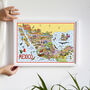Mexico Illustrated Map Print, thumbnail 1 of 4