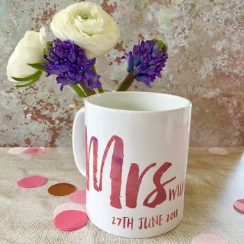 Personalised Contemporary Mr And Mrs Mugs, 2 of 4