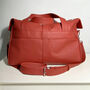 Personalised Handcrafted Red Leather Travel Bag, thumbnail 6 of 6