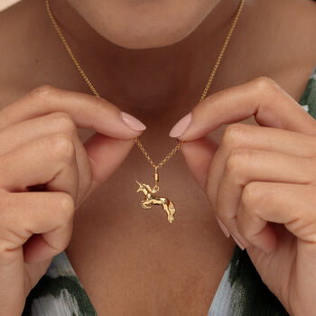 Unicorn Charm Necklace, Sterling Silver Or Gold Plated, 4 of 10