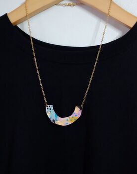Modern Abstract Curved Statement Necklace, 5 of 6