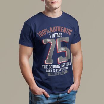 'Authentic Vintage 1975' 50th Birthday Gift T Shirt, 2 of 8