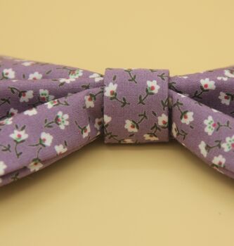 Purple Ditsy Daisy Dog Bow Tie, 5 of 5