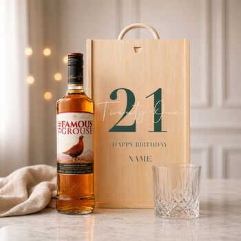 Personalised 21st Birthday Whisky Gift Set With Custom Lid, 2 of 11