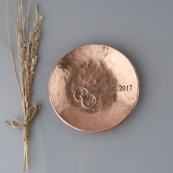 9th Annniversary Gift Handmade Round Copper Dish, 4 of 7