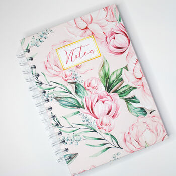 Personalised Floral Hardcover Notebook | Pink Peony, 2 of 2