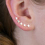 Mini Star Silver Crawler Earrings, thumbnail 2 of 4