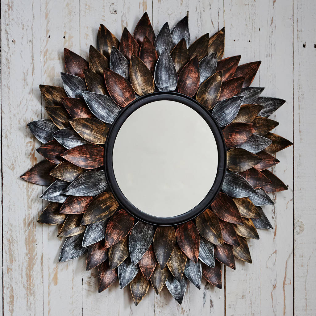 Neha Recycled Handmade Leaf Mirror By Paper High