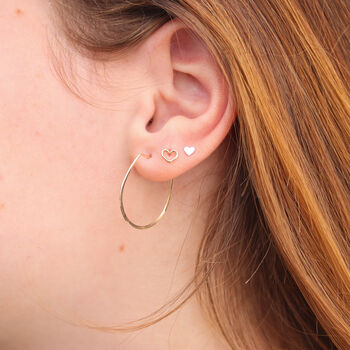 Teardrop Hoop Earrings In Sterling Silver, 6 of 7