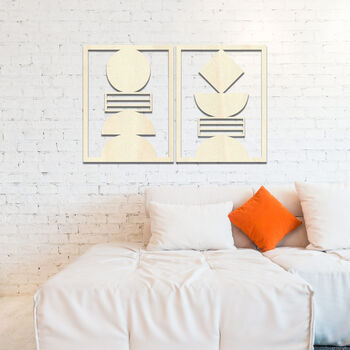 Minimalist Geometric Wooden Wall Art Abstract Duo, 11 of 12