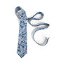 Ditsy Blue Silk Tie For Men, Pocket Square, Cufflinks, thumbnail 2 of 8