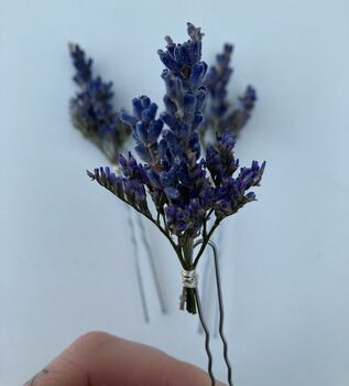 Dried Lavender Flower Hair Pins, 5 of 8